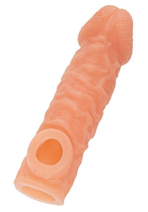 Телесная закрытая насадка с шершавой головкой Cock Sleeve Size M - 15,6 см. - KOKOS - в Новороссийске купить с доставкой
