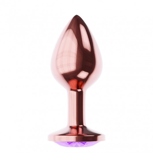 Пробка цвета розового золота с фиолетовым кристаллом Diamond Amethyst Shine L - 8,3 см. - Lola Games - купить с доставкой в Новороссийске