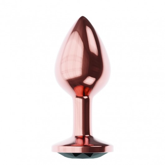 Пробка цвета розового золота с черным кристаллом Diamond Jet Shine L - 8,3 см. - Lola Games - купить с доставкой в Новороссийске