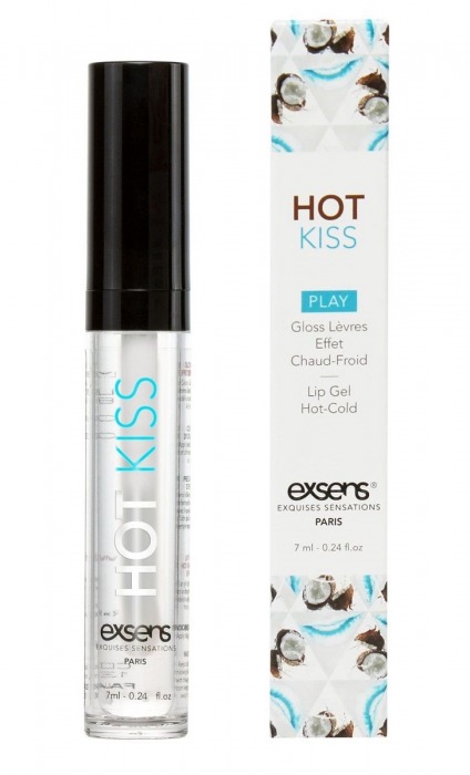 Блеск для губ Hot Kiss Coconut с ароматом кокоса - 7 мл. - Exsens - купить с доставкой в Новороссийске