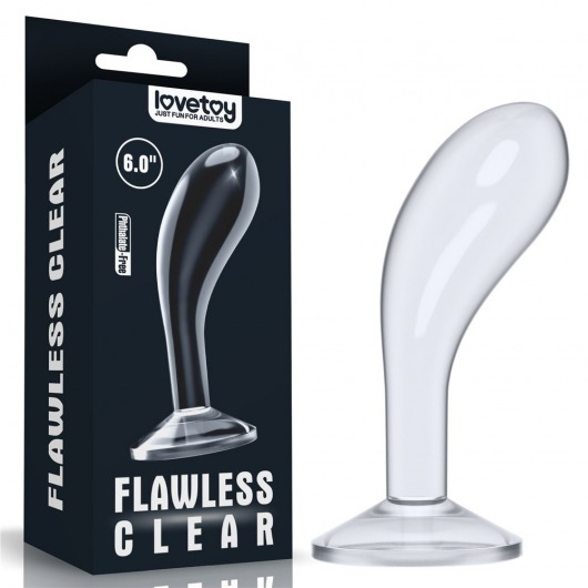 Прозрачный стимулятор простаты Flawless Clear Prostate Plug - 15 см. - Lovetoy - в Новороссийске купить с доставкой