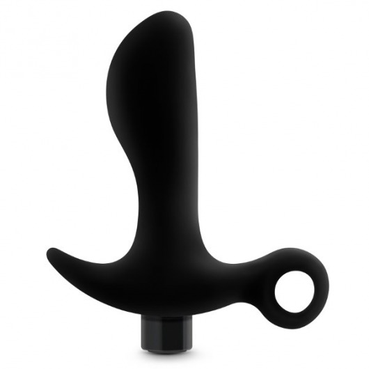 Черный анальный вибратор Silicone Vibrating Prostate Massager 01 - 10,8 см. - Blush Novelties - в Новороссийске купить с доставкой
