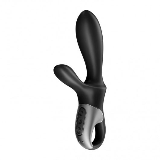 Черный анальный вибратор Heat Climax+ с функцией нагрева - 20,6 см. - Satisfyer - в Новороссийске купить с доставкой