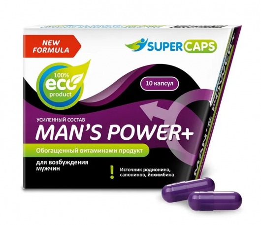 Возбуждающее средство для мужчин Mans Power plus - 10 капсул (0,35 гр.) +1 в подарок - SuperCaps - купить с доставкой в Новороссийске