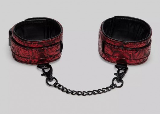 Красно-черные оковы Reversible Faux Leather Ankle Cuffs - Fifty Shades of Grey - купить с доставкой в Новороссийске