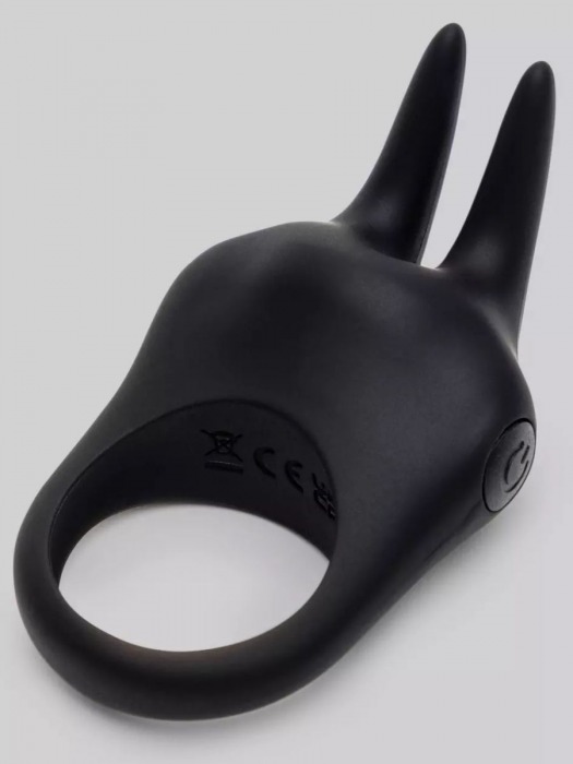 Черное эрекционное виброкольцо Sensation Rechargeable Vibrating Rabbit Love Ring - Fifty Shades of Grey - в Новороссийске купить с доставкой