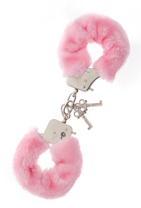 Металлические наручники с розовой меховой опушкой METAL HANDCUFF WITH PLUSH PINK - Dream Toys - купить с доставкой в Новороссийске