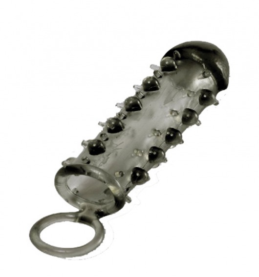 Дымчатая стимулирующая насадка с закрытой головкой SAMURAI PENIS SLEEVE BLACK - 14,5 см. - NMC - в Новороссийске купить с доставкой