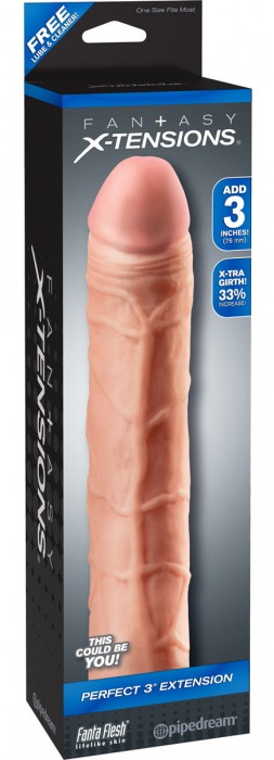 Телесная удлиняющая насадка Perfect 3 Extension - 22 см. - Pipedream - в Новороссийске купить с доставкой