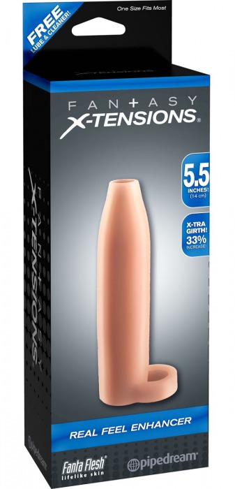 Насадка-расширитель с кольцом для подхвата мошонки Real Feel Enhancer - 14 см. - Pipedream - в Новороссийске купить с доставкой
