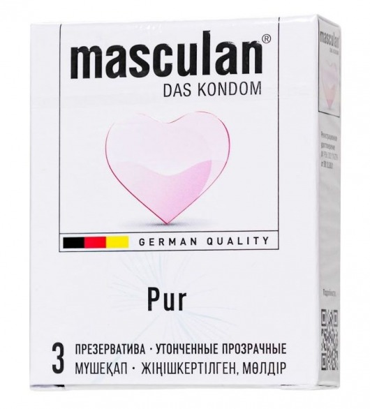 Супертонкие презервативы Masculan Pur - 3 шт. - Masculan - купить с доставкой в Новороссийске