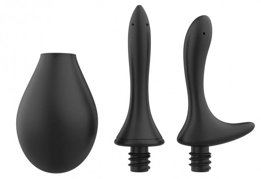 Черный анальный душ Nexus Anal Douche Set с 2 сменными насадками - Nexus Range - купить с доставкой в Новороссийске