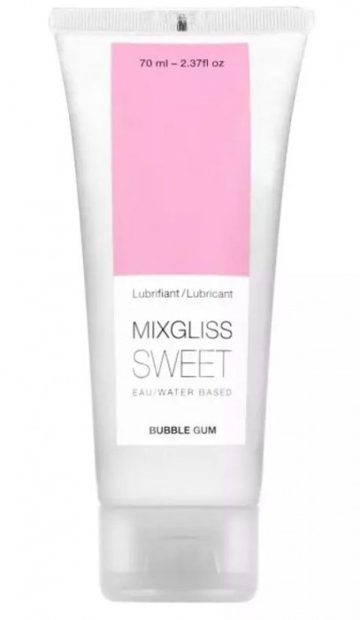 Смазка на водной основе Mixgliss Sweet с ароматом бабл-гам - 70 мл. - Mixgliss - купить с доставкой в Новороссийске