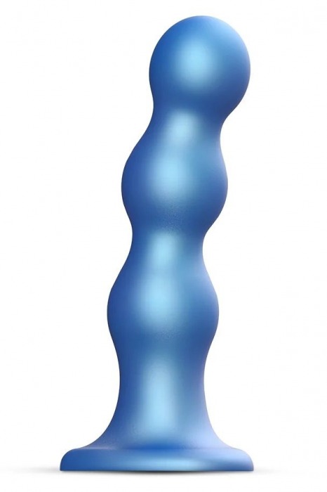 Голубая насадка Strap-On-Me Dildo Plug Balls size S - Strap-on-me - купить с доставкой в Новороссийске