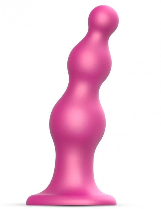 Розовая насадка Strap-On-Me Dildo Plug Beads size L - Strap-on-me - купить с доставкой в Новороссийске