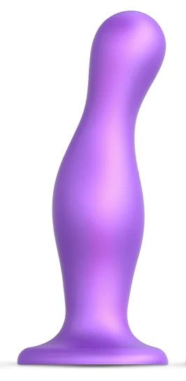Фиолетовая насадка Strap-On-Me Dildo Plug Curvy size L - Strap-on-me - купить с доставкой в Новороссийске
