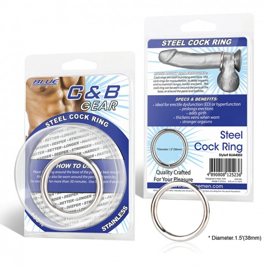 Стальное эрекционное кольцо STEEL COCK RING - 4.5 см. - BlueLine - в Новороссийске купить с доставкой