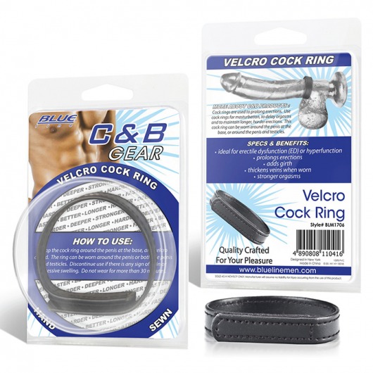 Кольцо на пенис из искусственной кожи на липучке VELCRO COCK RING - 5 см. - BlueLine - в Новороссийске купить с доставкой