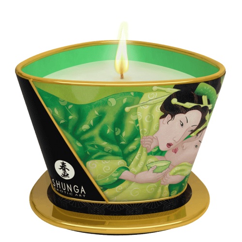 Массажная свеча Exotic Green Tea с ароматом зелёного чая - 170 мл. - Shunga - купить с доставкой в Новороссийске