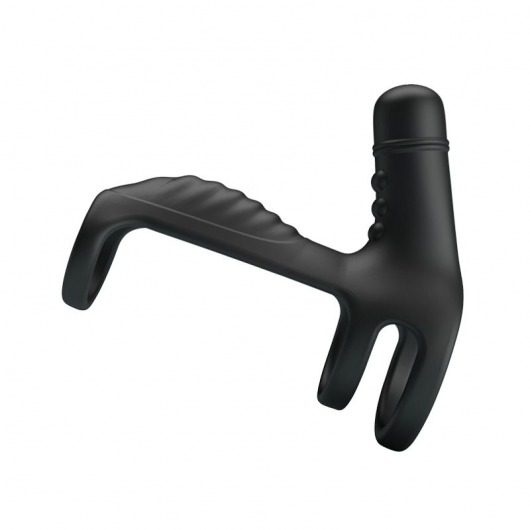 Черная вибронасадка на пенис Vibrating Penis Sling - Baile - в Новороссийске купить с доставкой