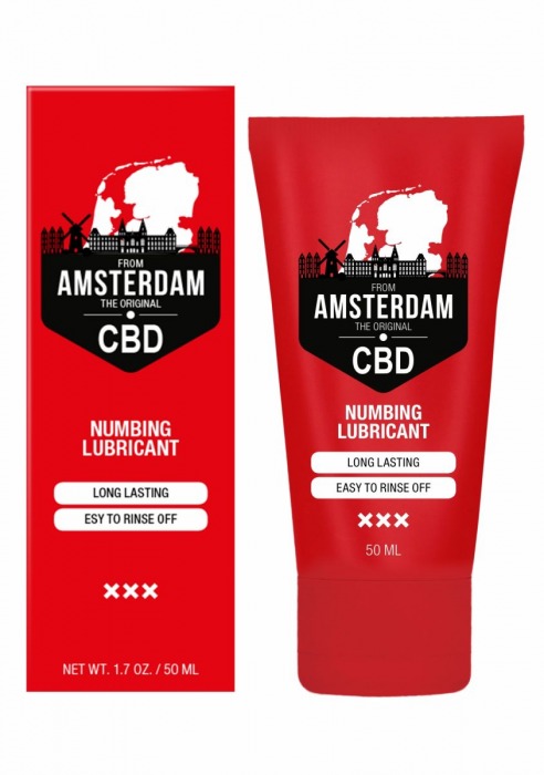 Пролонгирующий лубрикант Numbing CBD from Amsterdam - 50 мл. - Shots Media BV - купить с доставкой в Новороссийске