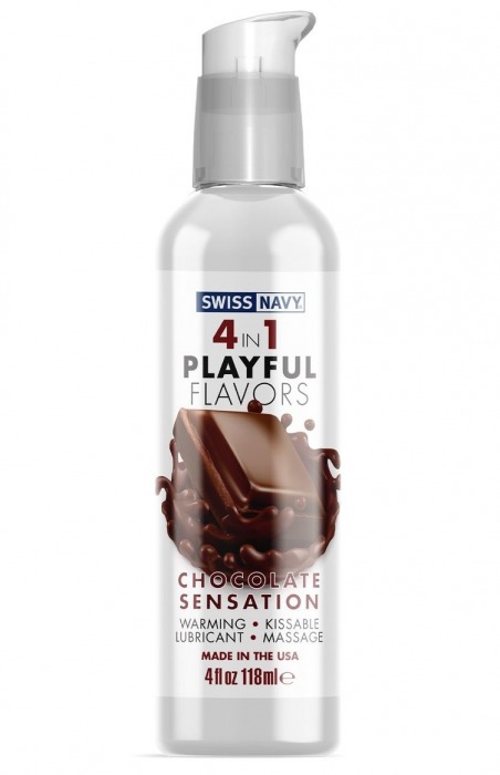 Массажный гель 4-в-1 Chocolate Sensation с ароматом шоколада - 118 мл. - Swiss navy - купить с доставкой в Новороссийске