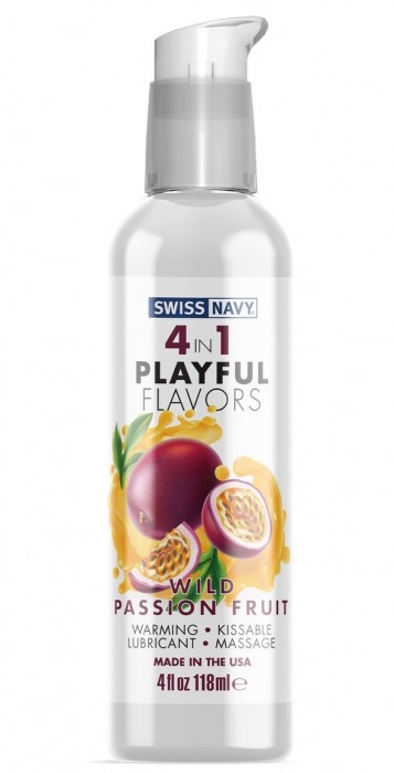 Массажный гель 4-в-1 Wild Passion Fruit с ароматом маракуйи - 118 мл. - Swiss navy - купить с доставкой в Новороссийске