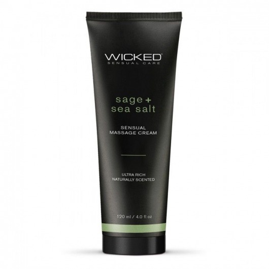 Массажный легкий крем WICKED Sage plus Sea Salt - 120 мл. - Wicked - купить с доставкой в Новороссийске