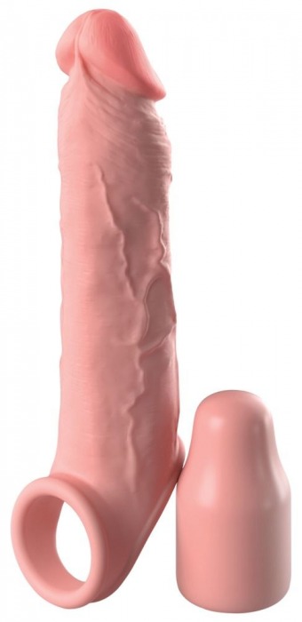 Телесная насадка-удлинитель 2 Inch Silicone X-tension with Strap - 20,3 см. - Pipedream - в Новороссийске купить с доставкой