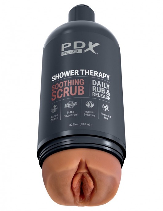 Мастурбатор-вагина цвета карамели Shower Therapy Soothing Scrub - Pipedream - в Новороссийске купить с доставкой
