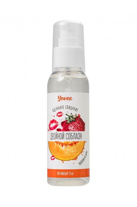 Съедобная гель-смазка Yovee «Двойной соблазн» с Д-пантенолом и вкусом клубники и дыни - 100 мл. - ToyFa - купить с доставкой в Новороссийске