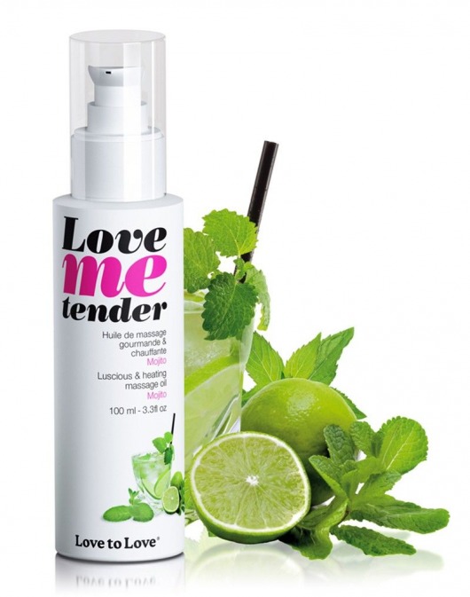 Съедобное согревающее массажное масло Love Me Tender Mojito с ароматом мохито - 100 мл. - Love to Love - купить с доставкой в Новороссийске
