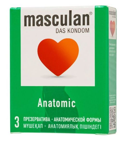 Презервативы анатомической формы Masculan Anatomic - 3 шт. - Masculan - купить с доставкой в Новороссийске