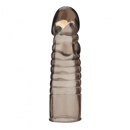 Дымчатая насадка-удлинитель Ribbed Realistic Penis Enhancing Sleeve Extension - 15,2 см. - BlueLine - в Новороссийске купить с доставкой