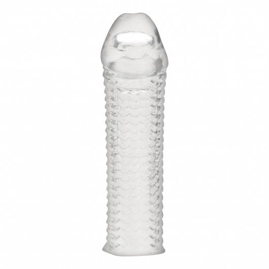 Текстурированная насадка на пенис Clear Textured Penis Enhancing Sleeve Extension - 16,5 см. - BlueLine - в Новороссийске купить с доставкой