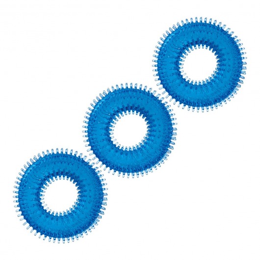 Комплект из трех голубых колец для эрекции 3-Pack Ultra-Stim Stretch Cock Rings - BlueLine - в Новороссийске купить с доставкой