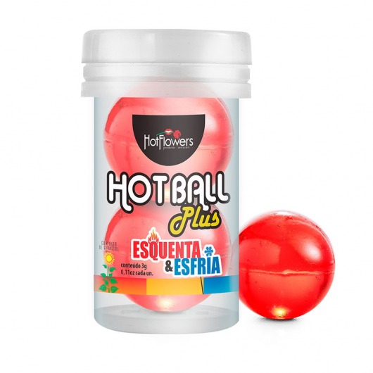 Лубрикант на масляной основе Hot Ball Plus с охлаждающе-разогревающим эффектом (2 шарика по 3 гр.) - HotFlowers - купить с доставкой в Новороссийске