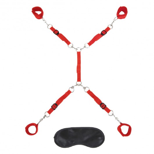 Красная фиксация на матрас Classic Bedspreader - Lux Fetish - купить с доставкой в Новороссийске