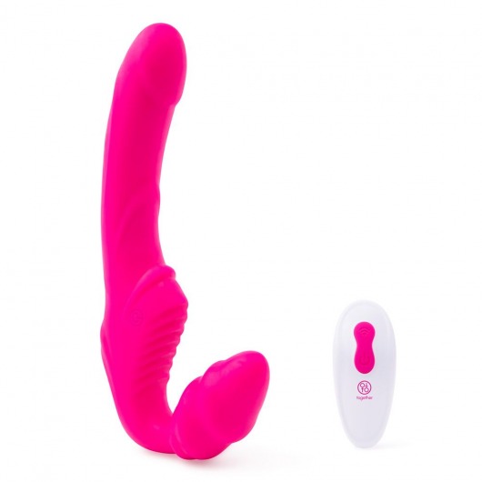Розовый безремневой страпон на радиоуправлении Strapless Together - 22 см. - Together Toy - купить с доставкой в Новороссийске