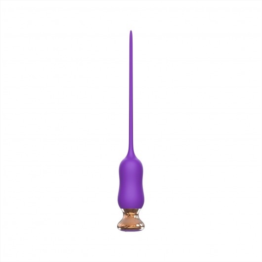 Фиолетовый тонкий стимулятор Nipple Vibrator - 23 см. - I-MOON - купить с доставкой в Новороссийске