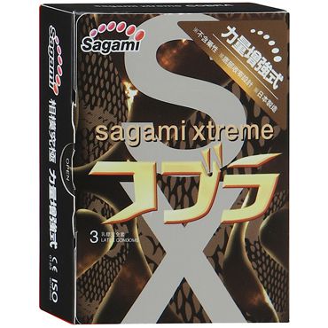 Суженные к основанию презервативы Sagami Xtreme COBRA - 3 шт. - Sagami - купить с доставкой в Новороссийске