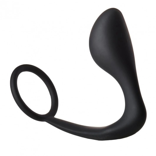 Черное эрекционное кольцо с анальной пробкой Anal Plug With Cockring - Dream Toys - в Новороссийске купить с доставкой