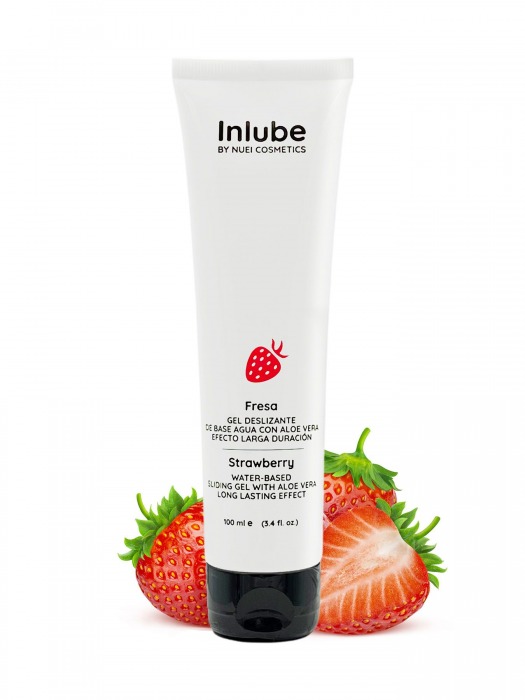 Лубрикант на водной основе Nuei Inlube с алоэ вера и ароматом клубники - 100 мл. - Nuei cosmetics - купить с доставкой в Новороссийске