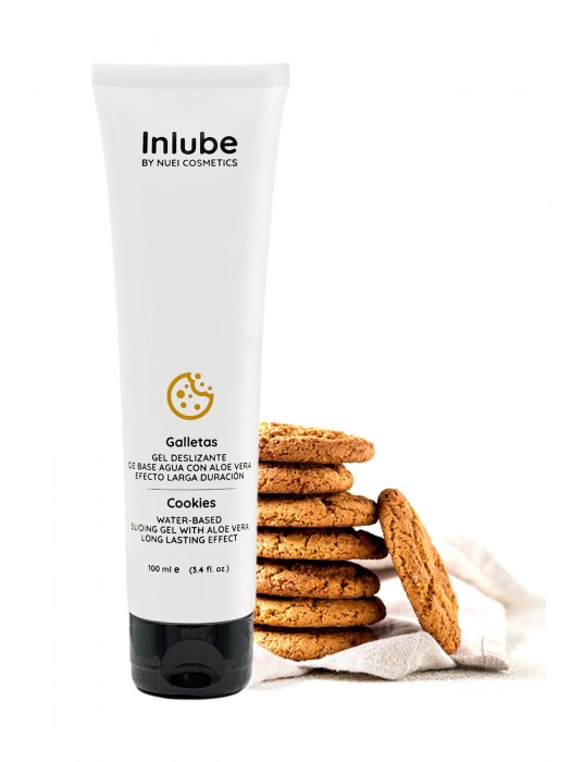 Лубрикант на водной основе Nuei Inlube с алоэ вера и ароматом печенья - 100 мл. - Nuei cosmetics - купить с доставкой в Новороссийске