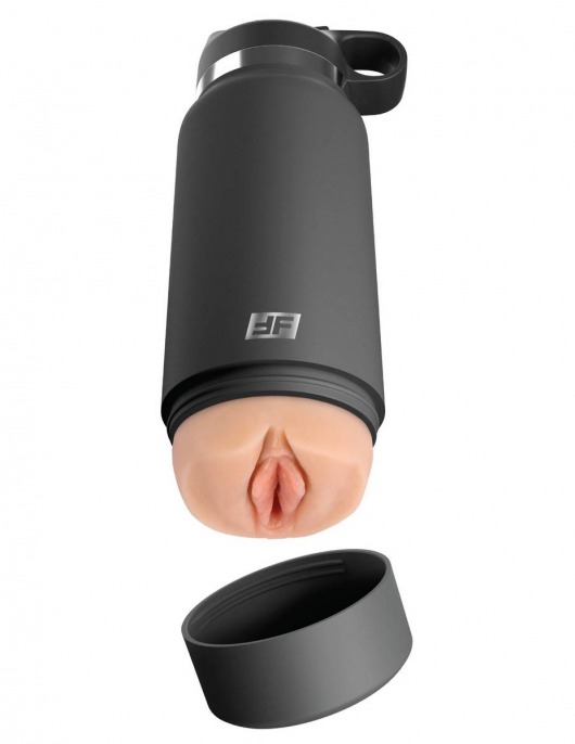 Серый мастурбатор в виде бутылки F*ck Flask - Pipedream - в Новороссийске купить с доставкой