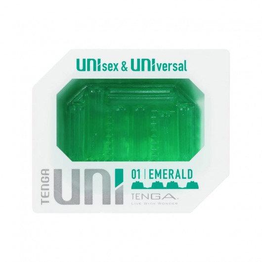 Зеленый мастурбатор-стимулятор Tenga Uni Emerald - Tenga - в Новороссийске купить с доставкой