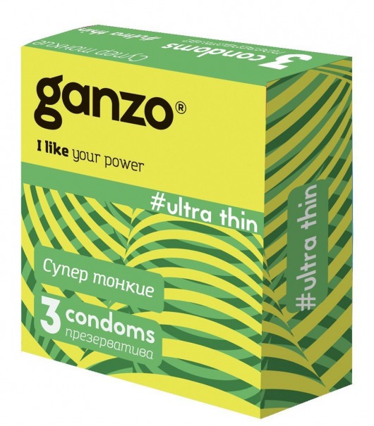 Ультратонкие презервативы Ganzo Ultra thin - 3 шт. - Ganzo - купить с доставкой в Новороссийске