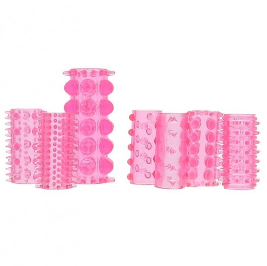 Набор из 7 розовых насадок на пенис ONE-A-DAY PENIS SLEEVES PINK - Seven Creations - в Новороссийске купить с доставкой