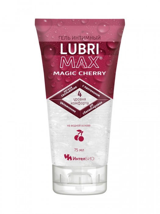 Интимный гель-смазка на водной основе Lubrimax Magic Cherry - 75 мл. - ИнтелБИО - купить с доставкой в Новороссийске