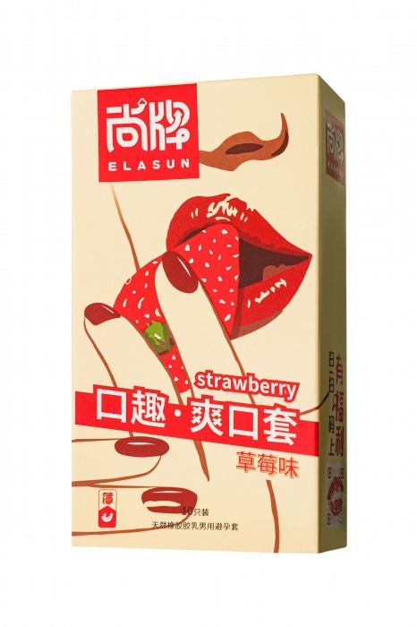 Презервативы Elasun Strawberry с аромато клубники - 10 шт. - Elasun - купить с доставкой в Новороссийске
